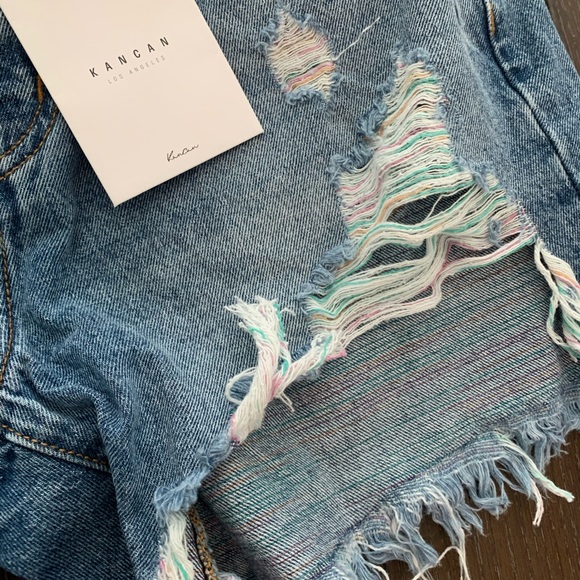 Kancan distressed denim shorts - Picture 2 of 5
